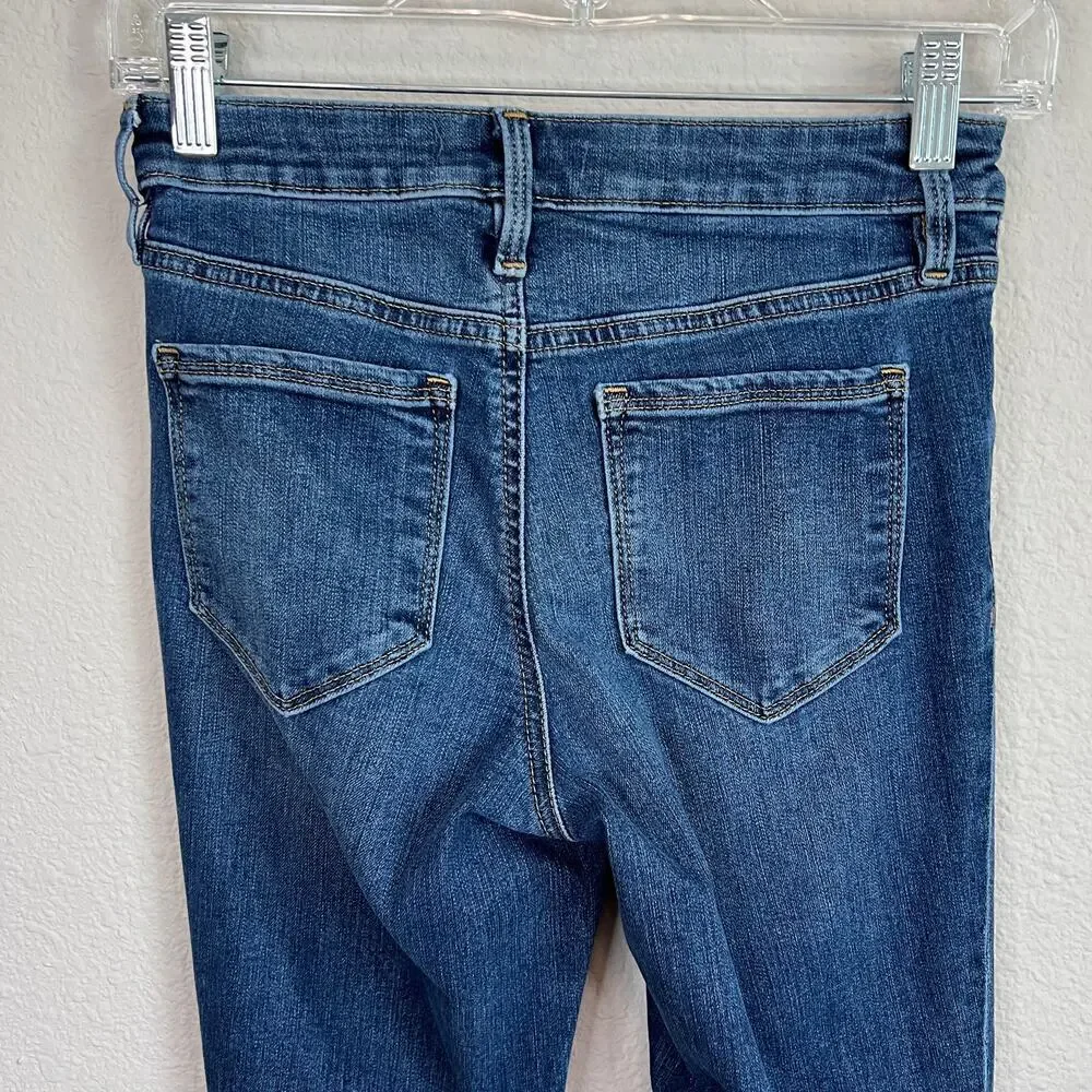 Athleta Sculptek Jeans Women's 25 High Rise Skinny Leg Azure Wash Stretch Denim